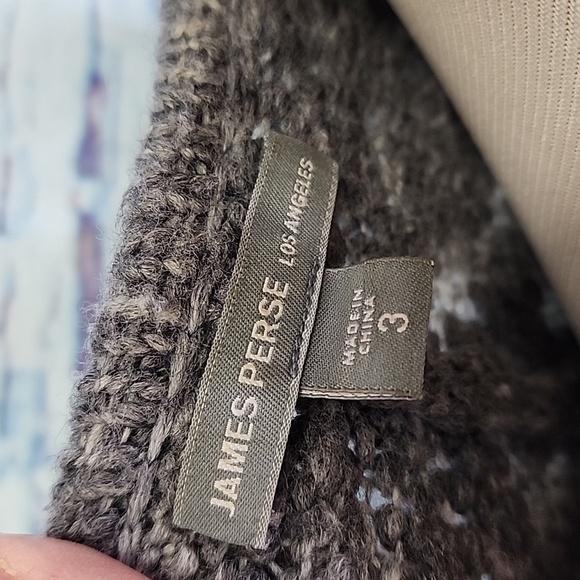 James Perse Cozy Grey Patterned Cardigan size 3 - Picture 5 of 7